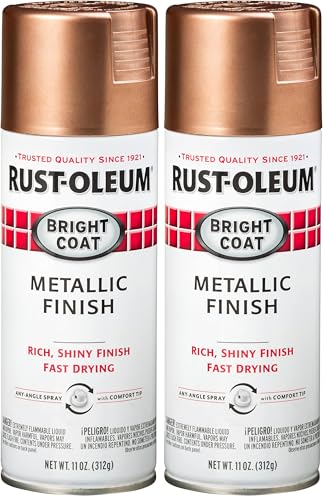 Stops Rust Rust-Oleum 344733 Bright Coat Metallic Spray Paint, 11 Oz, Rose Gold (Pack of 2)