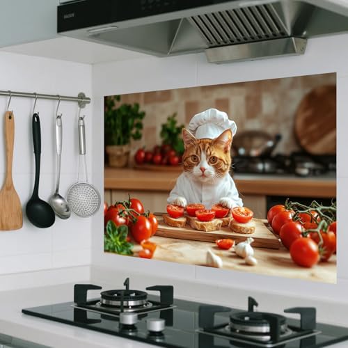 Nuxovilar Kitchen Backsplash Peel and Stick Wallpaper,17.72"x27.56" - color: A-Chef Cat