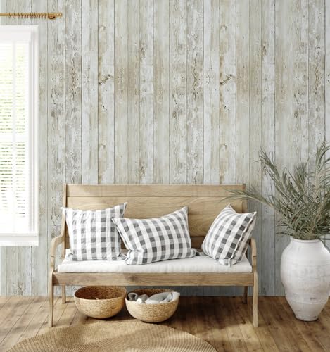 Shiplap Peel and Stick Wallpaper Contact Paper for Bulletin Board Classroom - color: Wood, size: 11.8" x 394"