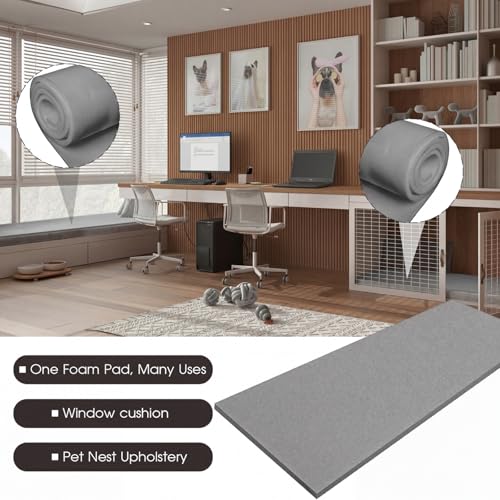 Amylove 1 Pack Upholstery Foam Sheet, 1/4" X 24" X 72",Gray - color: Gray, size: 1/4" X 24" X 72"