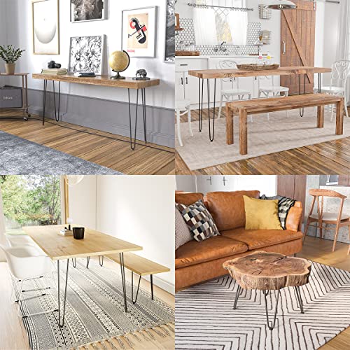Genius Iron Hairpin Furniture Legs 6 inch, Black, 4 PCS - size: 6 Inch