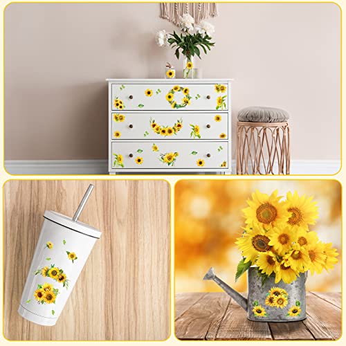 Frienda 24 Sheets Rub on Transfers for Crafts, Sunflower - style: Sunflower