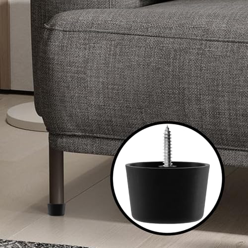 MY MIRONEY 8PCS Plastic Furniture Legs Hardware Screw-in Sofa Legs Couch Legs Replacement Black Round Chair Legs Riser Furniture Feet Protectors with Screws, 0.94" D x 0.79" H - size: 0.94" x 0.79"