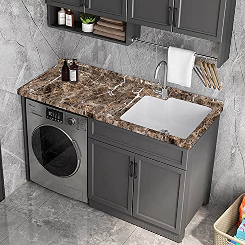 practicalWs Brown Marble Contact Paper Countertop Contact Paper Waterproof - size: 17.7" x 196.8"