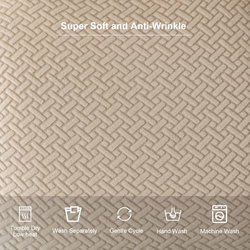Genina Seat Covers for Dining Room Washable Chair Seat Slipcovers Set of 6 - color: Khaki, size: 16-20in Not waterproof