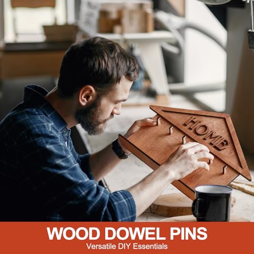MECCANIXITY Wooden Dowel Pins 1/4" x 2-3/8" (6mm x 60mm) Straight Dowel Rods Wood Fluted Dowels Rods for Crafts Furniture DIY Hardwood Count 120 - size: 1/4" x 2-3/8"