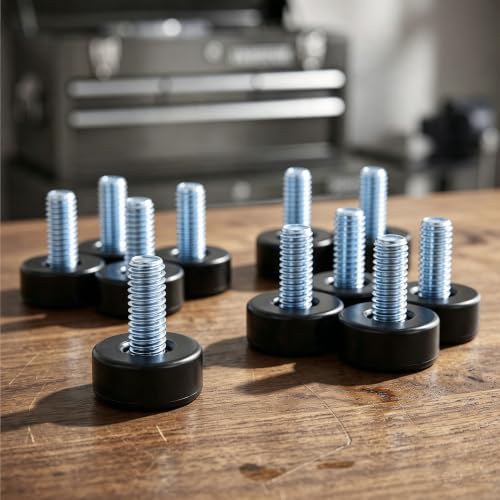 16 Pack Adjustable Furniture Levelers, 3/8"-16 UNC Threaded Leveling Feet for Tables, Chairs, Cabinets, Shelving, Sofa – Heavy Duty Floor Protectors - size: 16pcs 3/8"-16 UNC