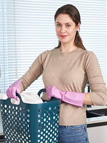 LANON wahoo Cleaning Gloves with Cotton Flocked Liner, Mauve Mist, Medium - color: Mauve Mist, size: Medium (Pack of 1)