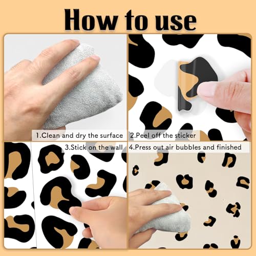 Leopard Print Wall Decals, 12 Sheets 348 Pcs - color: Cheetah