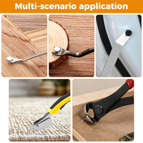 5Pcs Upholstery and Construction Staple Remover Tools with Nail Puller Pliers,Staple Puller,Tack Lifter,Fastener Remover,Tack Puller Nail Remover Tool for Furniture Floor Wall Wooden Case Car Photo