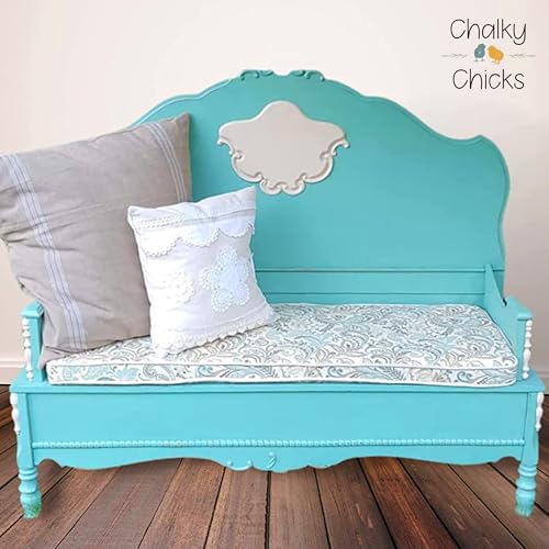 Chalky Chicks Aqua Bay 4 Fl Oz Chalk Paint for Furniture All in One - color: Aqua Bay (Aqua Blue), size: 4 Fl Oz (Pack of 1)