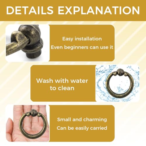 2Pcs Ring Pulls in Antique Bronze Finish, Hardware for Cabinets and Drawers (Bronze3) - color: Bronze3