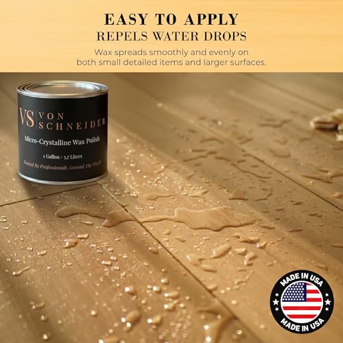 Von Schneider Micro-Crystalline Wax Polish, 1 Gallon – Multi-Surface Protective Wax for Wood, Metal, Stone & Leather – Polishes, Preserves & Protects - pH Neutral, Easy to Apply, Made in the USA - size: 128 Fl Oz (Pack of 1)