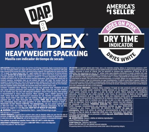 DAP DryDex Spackling Wall Repair Patch Kit, with Pink/White Dry Time Indicator, 8 Oz (7079812345)