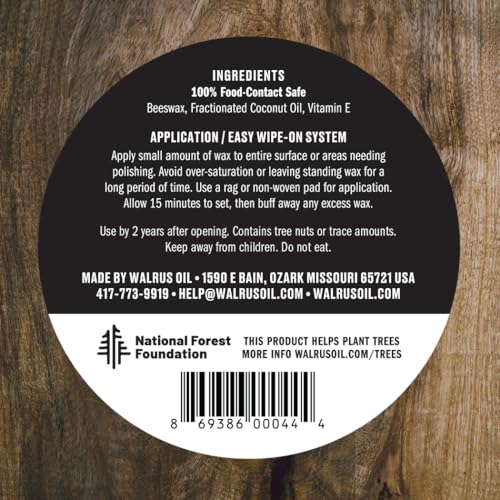 WALRUS OIL - Cutting Board Oil and Wood Wax Set. For Cutting Boards, Butcher Blocks, Wooden Spoons, and Bowls. 100% Food-Safe. - size: Set