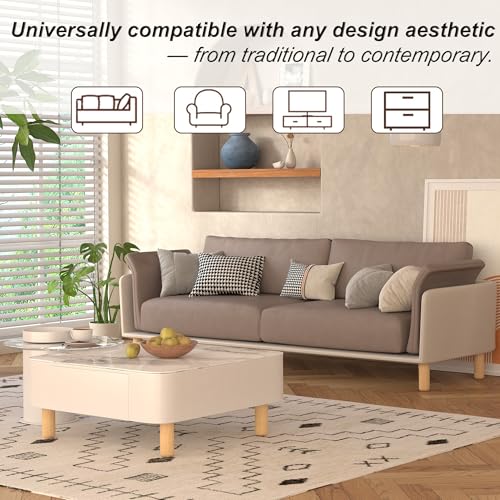 6 Inch Heavy Duty Natural Wooden Furniture Legs Set of 4 - Solid Cylindrical Wood Legs for Sofa, Couch & Table - Sturdy Varnished Replacement Feet (Patas para Muebles) - color: Varnished, size: 6 Inch