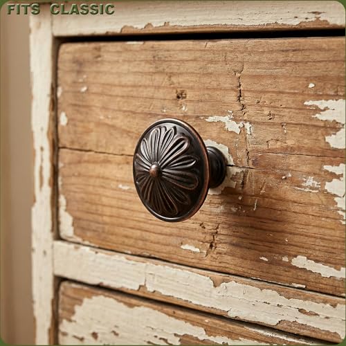 DWYL & LWYD 16 Pack Oil Rubbed Bronze Kitchen Cabinet Knobs,Solid Zinc Alloy Single Knob,1-2/5”Round Bronze Knobs for Cabinets and Drawers, Antique Bronze Drawer Pulls Dresser Drawer Knobs - color: Oil Rubbed Bronze