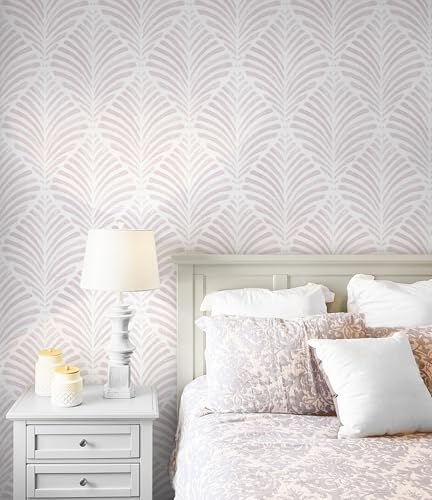 Safiyya Peel and Stick Wallpaper Boho Contact Paper 17.3"x393" Pink Geometric Modern Wall Paper Self Adhesive Removable Wallpaper for Bedroom Vinyl Rolls - color: Pink and White, size: 17.3" x 393"