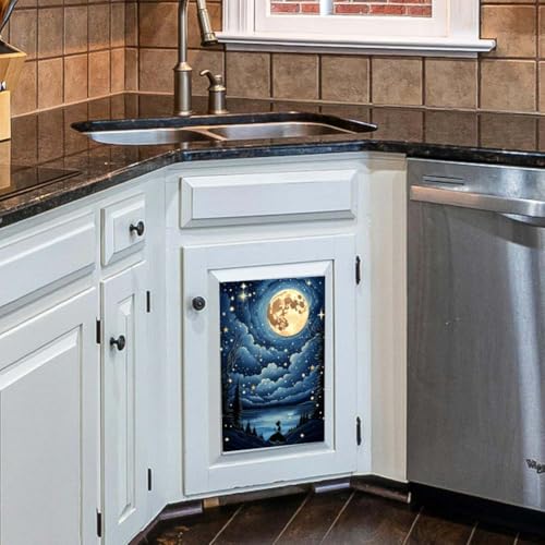 OLYCRAFT 3Pcs/Set Starry Sky Rub on Transfers for Furniture and Craft 12x6 Inch Moon and Lake Furniture Decal Transfer Stickers Rub on Decal with 1pc Scraper for Scrapbook Window Home Decoration - style: Starry Sky