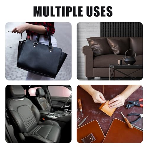 Faux Leather Fabric,54"x180" Thick Durable Synthetic Upholstery Leather Vinyl, Soft Smooth Waterproof, Durable,Replacement Renovate for Wallets, DIY Projects, Furniture, Car Seats 5 Yards-Black - color: Black, size: 5 Yards (54" x 180")