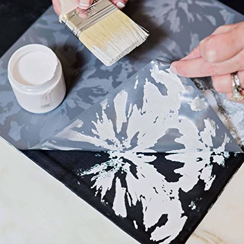 A MAKER'S STUDIO Floral Fireworks Mesh Stencils | Adhesive Stencils Reusable | 12x12 for Crafts with Chalk Paste, Stencil Paint, and More - style: Floral Fireworks