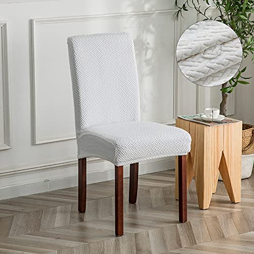 Genina Waterproof Chair Covers for Dining Room Chair Slipcovers Set of 4 - color: White, size: 14-18in Waterproof