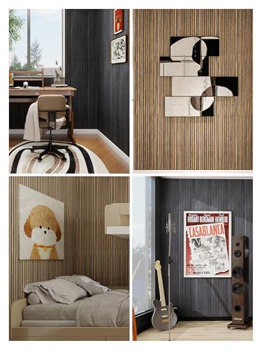 3D Wall Panels Peel and Stick, Dark Walnut, 2 Packs - color: Dark Walnut