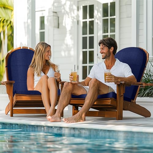 Codi Large Rocking Chair Cushion for Adirondack Chairs, Navy, 1 Pack - color: Navy, size: 20"x20"/20"x28" - Jumbo 1PK