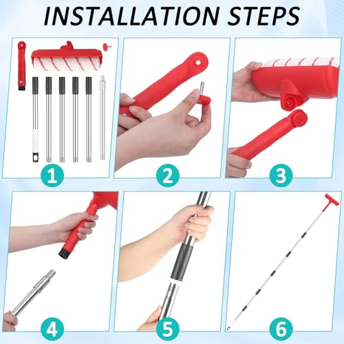 Ceiling Paint Roller No Drip Kit, 98" Paint Roller Kit with Extension Pole