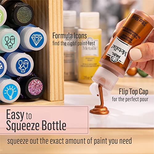 FolkArt Metallic Acrylic Craft Paint, Sparkling Fuschia 2 fl oz Premium Metallic Finish Paint, Perfect For Easy To Apply DIY Arts And Crafts, 36272 - color: Sparkling Fuchsia, size: 2 Fl Oz (Pack of 1)