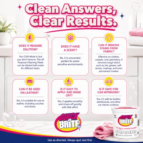 Quick 'n Brite Pro Cleaning Kit - 32oz All Purpose Cleaning Paste, Microfiber Towel, two Melamine Sponges, Scraper Tool