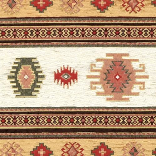 Kilim Pattern Upholstery Fabric Kilim Bohemian Boho Tapestry Tribal Southwestern Turkish Moroccan Mexican Ethnic Fabric by The Yard (1 Yard (55" x 36")) - size: 1 Yard (55" x 36")