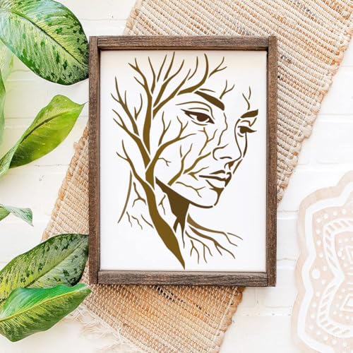 FINGERINSPIRE Tree Branch Face Painting Stencil 8.3x11.7inch with a Brush Hollowed Face Painting Stencils Facial Contours Drawing Template for Crafts Wood Canvas Furniture Wall Decoration - style: Tree Branch Face