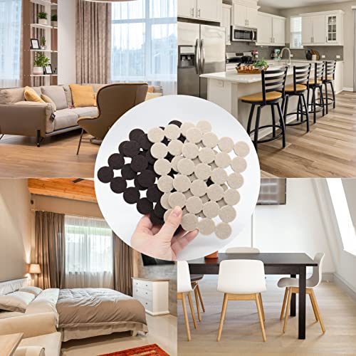 Felt Furniture Pads for Hardwood Floors 96 PCS, 1" Round, Beige - size: 96PCS 1 inch Round Beige