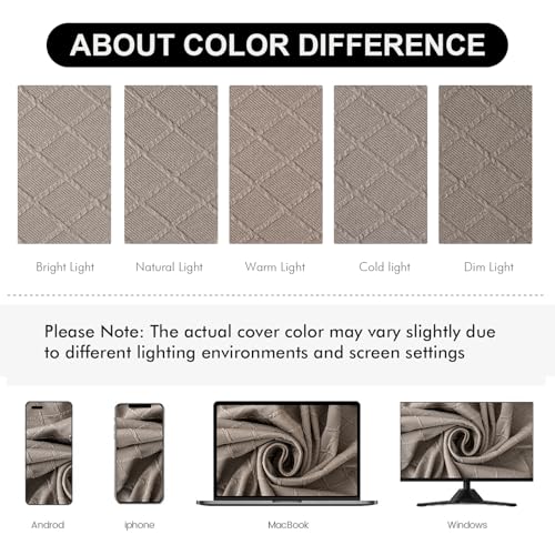 Genina Waterproof Chair Covers for Dining Room Dining Chair Covers Kitchen Parsons Chair Covers (Taupe, 4 PCS) - color: Taupe, size: 4 PCS