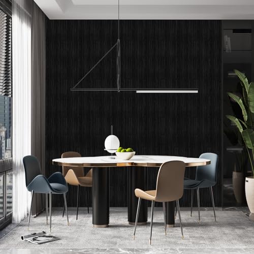 Black Grasscloth Peel and Stick Wallpaper Texture Contact Paper 15.7" X 120" Self-Adhesive Linen Removable Wallpaper Cabinets Counter Top Liners - color: Black, size: 15.7" x 120"