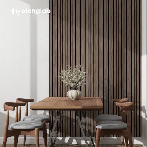 Olanglab Wood Panels for Wall 4Pack 94.5"x12.6" Dark Walnut - color: Dark Walnut