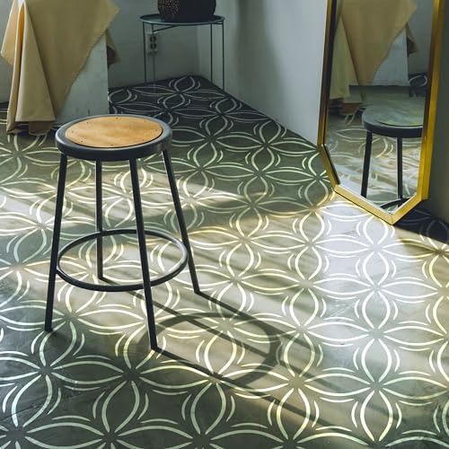 2 Pcs 12" x 12" Tile Stencil Painting Stencil for Walls and Floors - Reusable - Stencils for Painting - Stencil for Home Decor (Leaf Lattice) - style: Leaf Lattice