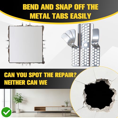 8 Pcs Drywall Repair Clips with 16 Screws, Drywall Clips, 1/2 Inch Stainless Steel Fasteners, for Drywall and Prest on Drywall Repair - color: 8 Pcs