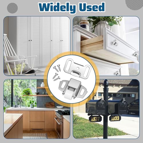 2 Pack Mailbox Door Replacement Roller Catch Latch Assembly with Screws, Heavy Duty Roller Wheel Spring Door Catch for Cabinet Furniture Closet RV Doors Mailbox Latch