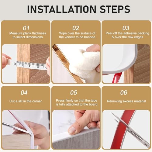 RONSEN U-Shape Edge Banding, Self-Adhesive Countertop Edge Trim 16.4ft - color: Beige, size: 20mm (3/4″)