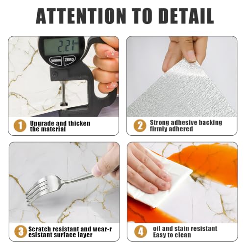 Chejiaye Peel and Stick Backsplash Tiles 10 Pack,White Geometric Self-Adhesive PVC Wall Panels, Waterproof Kitchen Backsplash Stick on Tile for Kitchen,Laundry Room Walls,White Gold(11.8"x11.8") - color: White and Gold, size: 11.8" x 11.8" x 10Pack