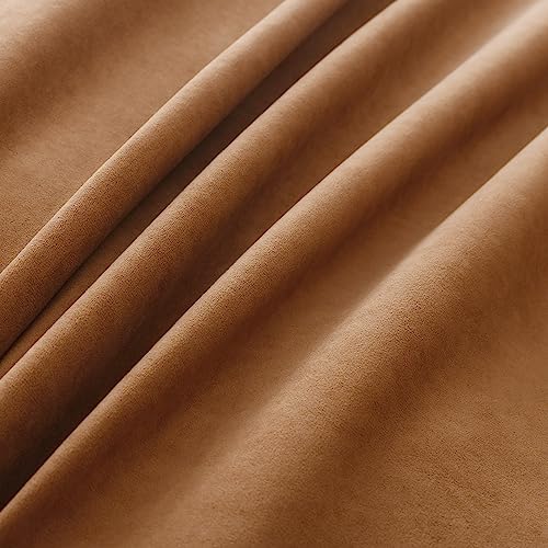 OctoRose Micro Suede (with Polyester Backing) Upholstery Fabric for Sofa, Futon, Box Cushion, Bench, Daybed, Window Bay Cushion, Cut by The Yard (Microsuede-Caramel, 1 Yard) - color: Microsuede-caramel