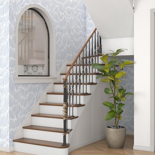 Theper Blue Contact Paper Modern Peel and Stick Wallpaper 17.3"×590" - color: Blue, size: 17.3" x 590"