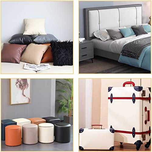 Picheng Vinyl Faux Leather Sheets: Smooth Faux Leather Fabric 54" x 36" - color: White
