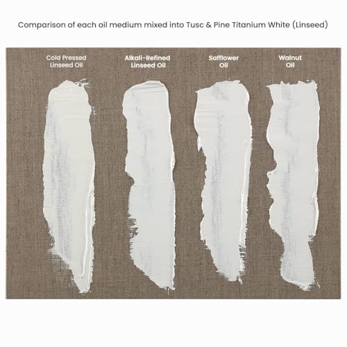 Tusc & Pine Cold Pressed Linseed Oil for Painting - 16.9 Oz Bottle - Professional Artists' Paint Medium, Enhance Flow & Translucency, Solvent Free Thinner, Refined in Small Batches in North Carolina - size: 16.9oz