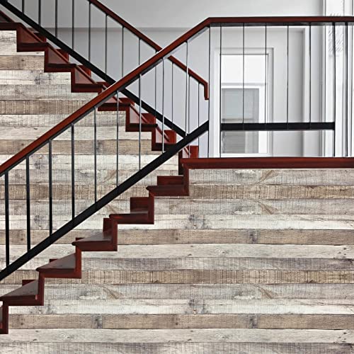Yun-aeon Natural Wood-Grey Contact Paper Peel and Stick Wallpaper - color: Natural Wood-grey, size: 17.3" x 472.4"
