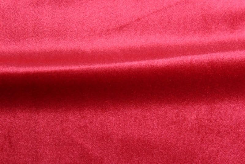 Velveteen Cherry red, Soft Velvet Fabric Cut by The Yard, 72 Inch. in Width, Ideal Material for Upholstery Coaches and Chairs, Drapery, Pillows, Slipcovers, Tablecloths, Sewing, DIY, Arts & Crafts Etc - color: Cherry Red, size: Cut by the Yard