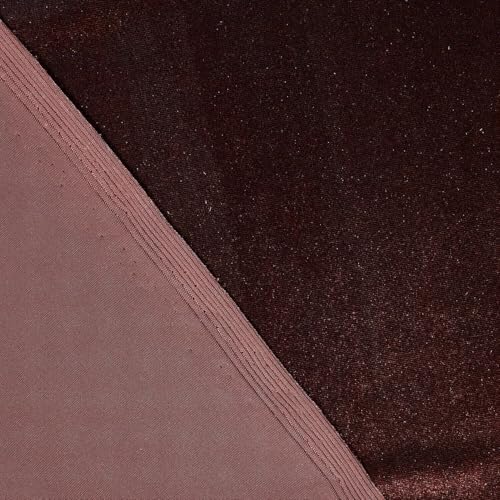Stretch Velvet Fabric 60 Inch Polyester Spandex By The Yard for Sewing Apparel & Upholstery - Brown (10 Yards) - color: Brown, size: 10 Yards