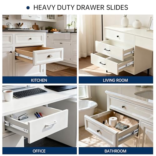 Goldenwarm 10 Pairs Soft Close Drawer Slides 24 Inch Heavy Duty Runners - size: 24 Inch